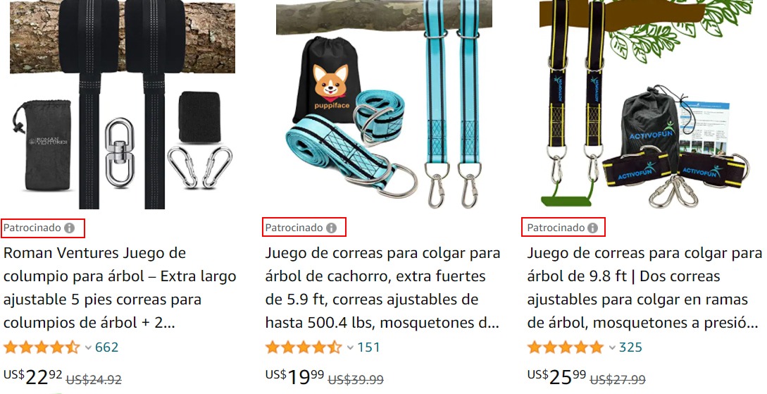 Banner ejemplo publicidad pagada en Amazon